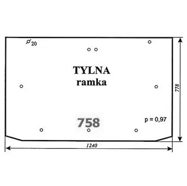 Szyba tylna do Lamborghini ramka 27926