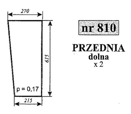 Szyba przednia dolna do Ursus C-360 kabina Koźmin 29823